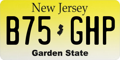 NJ license plate B75GHP