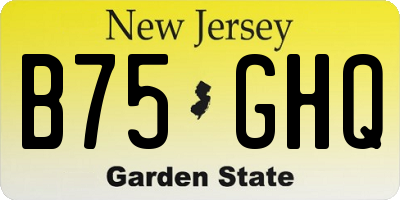 NJ license plate B75GHQ