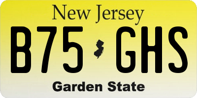 NJ license plate B75GHS