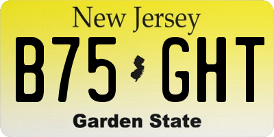 NJ license plate B75GHT