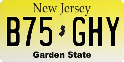 NJ license plate B75GHY