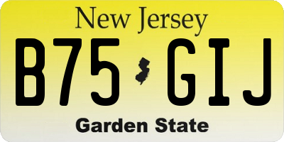 NJ license plate B75GIJ