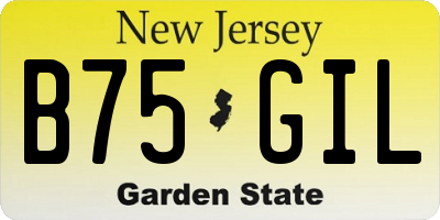 NJ license plate B75GIL