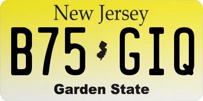 NJ license plate B75GIQ
