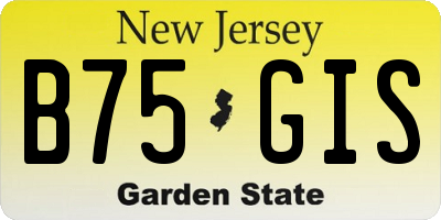NJ license plate B75GIS