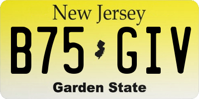 NJ license plate B75GIV