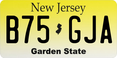 NJ license plate B75GJA