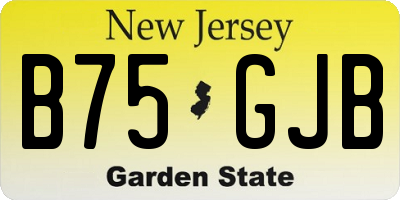 NJ license plate B75GJB