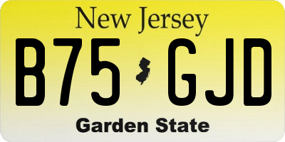 NJ license plate B75GJD