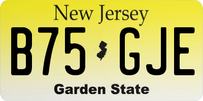 NJ license plate B75GJE