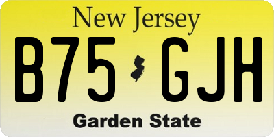 NJ license plate B75GJH
