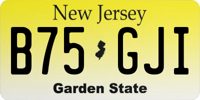 NJ license plate B75GJI