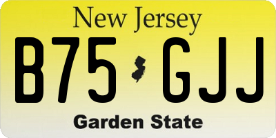 NJ license plate B75GJJ