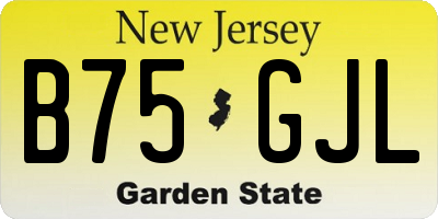 NJ license plate B75GJL