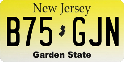 NJ license plate B75GJN
