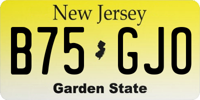 NJ license plate B75GJO