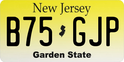 NJ license plate B75GJP