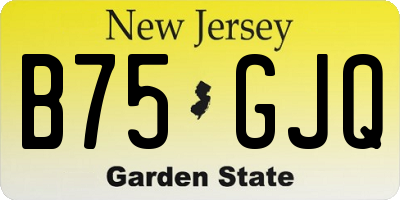 NJ license plate B75GJQ