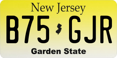 NJ license plate B75GJR