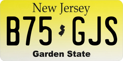 NJ license plate B75GJS