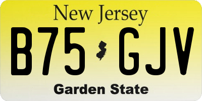 NJ license plate B75GJV