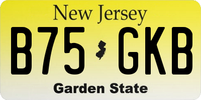 NJ license plate B75GKB