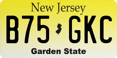 NJ license plate B75GKC