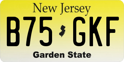 NJ license plate B75GKF