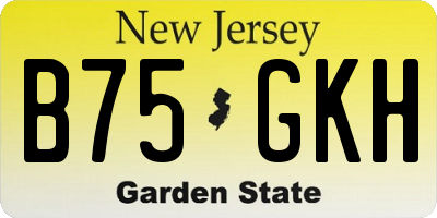 NJ license plate B75GKH