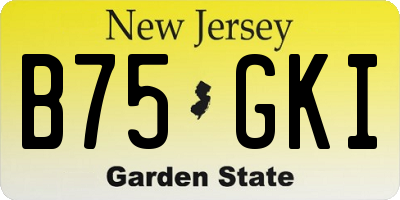 NJ license plate B75GKI