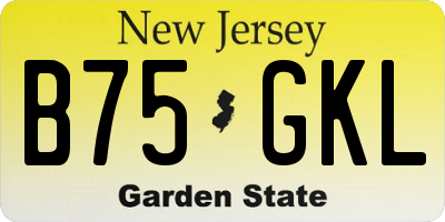 NJ license plate B75GKL