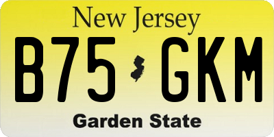 NJ license plate B75GKM