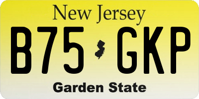 NJ license plate B75GKP