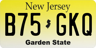NJ license plate B75GKQ