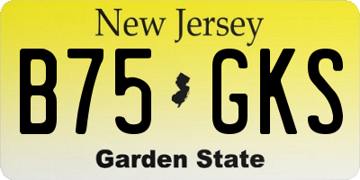 NJ license plate B75GKS