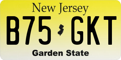 NJ license plate B75GKT