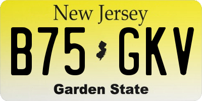 NJ license plate B75GKV