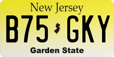 NJ license plate B75GKY