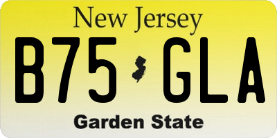 NJ license plate B75GLA