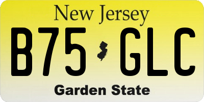 NJ license plate B75GLC