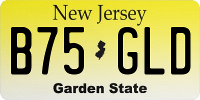 NJ license plate B75GLD