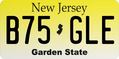 NJ license plate B75GLE