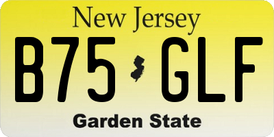 NJ license plate B75GLF