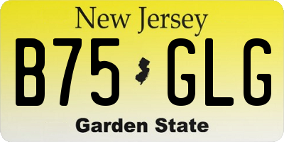NJ license plate B75GLG