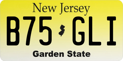 NJ license plate B75GLI