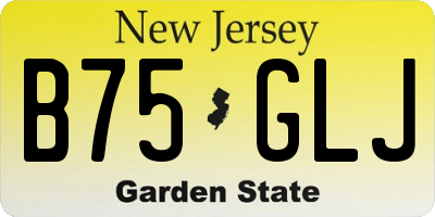 NJ license plate B75GLJ