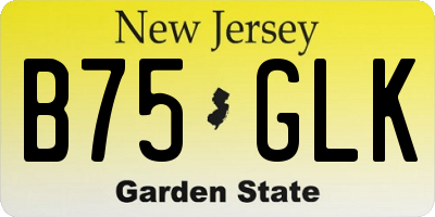 NJ license plate B75GLK