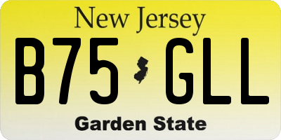 NJ license plate B75GLL