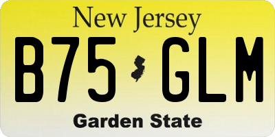 NJ license plate B75GLM