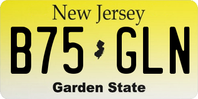 NJ license plate B75GLN